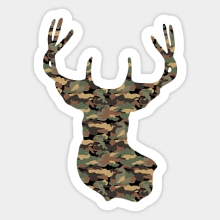 Buck Deer in Camouflage Pattern | Tree Bark Brown Sticker